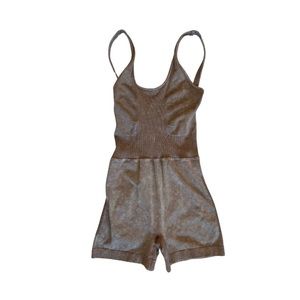Zenana - Brown Mineral Wash Romper
